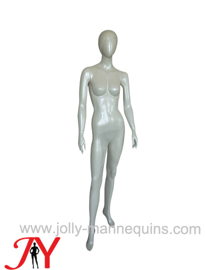 Jolly mannequins white glossy color abstract female mannequin right leg leaning pose JY-KN3